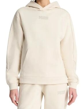 Puma Cream Hooded Pullover Sweatshirt(Size L) & Joggers(Size Medium)